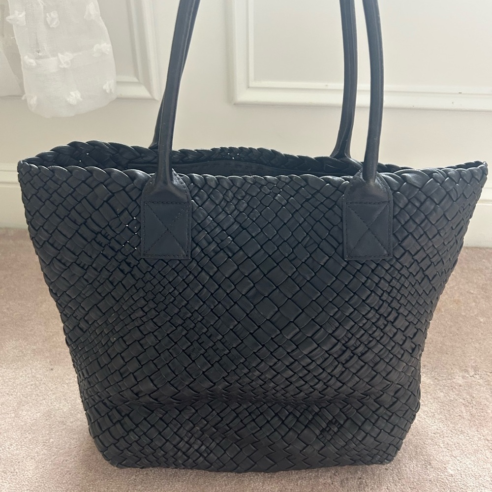 Black Woven Tote Bag